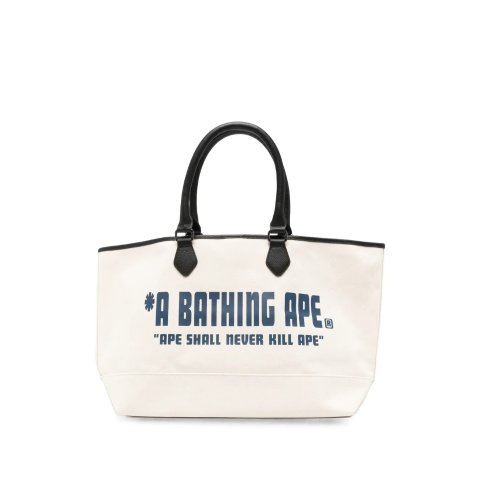 AAPE BY A BATHING APE® A BATHING APE Logo Print Tote Bag Neutral