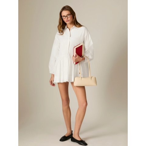 French Connection Cambria Cotton Flare Mini Long Sleeve Dress
