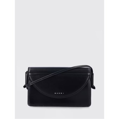 Marni M01256M00TK Faux Leather Shoulder Bag Black