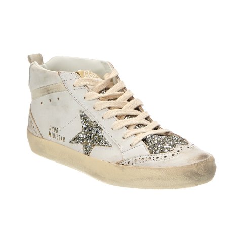 GOLDEN GOOSE Golden Goose Mid Star Glitter Leather Sneaker