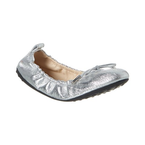 Tod's TOD’s Gommino Metallic Leather Ballerina Flat