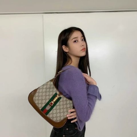 Gucci Jackie 1961 Mini GG Supreme Canvas Leather Shoulder Bag