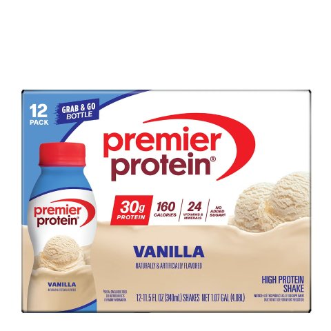 GNC Premier Protein High Protein Shake Vanilla 12 Pack