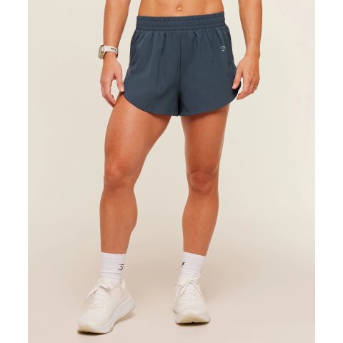Gymshark Interval High Leg Shorts Stealth Blue