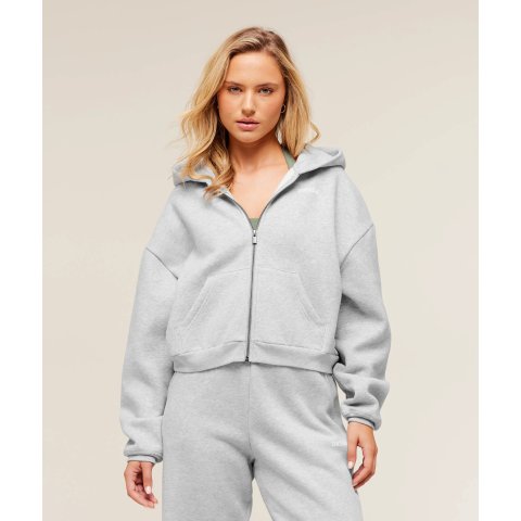Gymshark Cosy Luxe Zip Hoodie Soft Grey