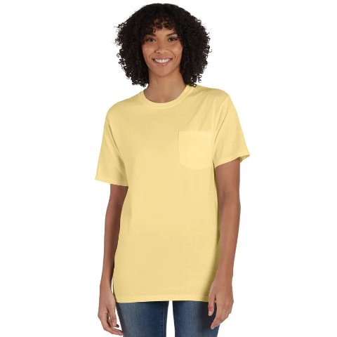 Hanes Garment Dyed Cotton Pocket T-Shirt