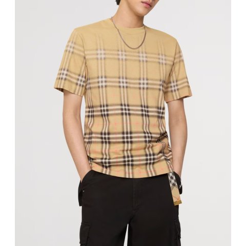 Burberry Gradient Check Cotton T-Shirt