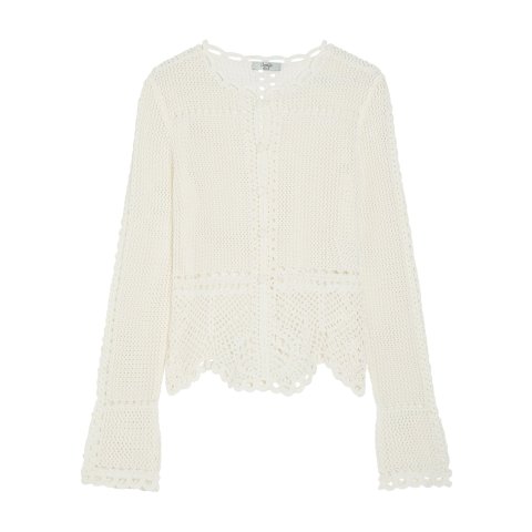 Erdem Scalloped Crochet Cotton Cardigan