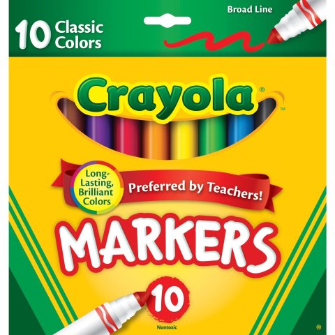 Crayola Broad Line Markers 10 Count Classic Colors
