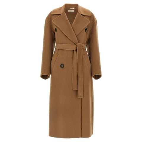 'S MAX MARA Dalila Lambswool Coat Brown