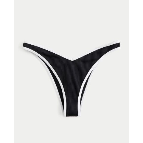 Hollister Women's Ribbed High-Leg V-Waist Cheekiest Bikini Bottom