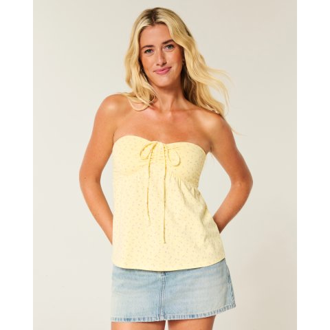 Hollister Women's Strapless Cinched Babydoll Top