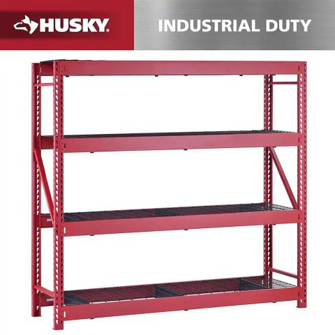 Husky N2W772472W4R Red Metal 4-Shelf Storage Rack