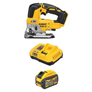 DeWALT 20V Max XR Brushless Jigsaw with 9Ah Flexvolt Battery and Charger