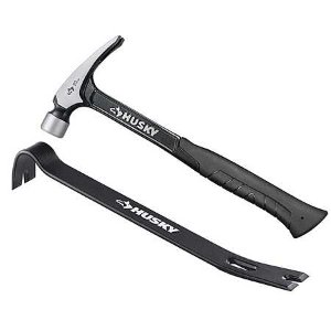 HUSKY Husky 20 oz. Steel Rip Hammer and 15 in. Wrecking Bar