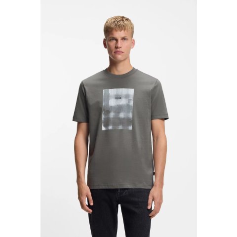 BOSS BOSS Printed Cotton Jersey T-shirt Light Grey