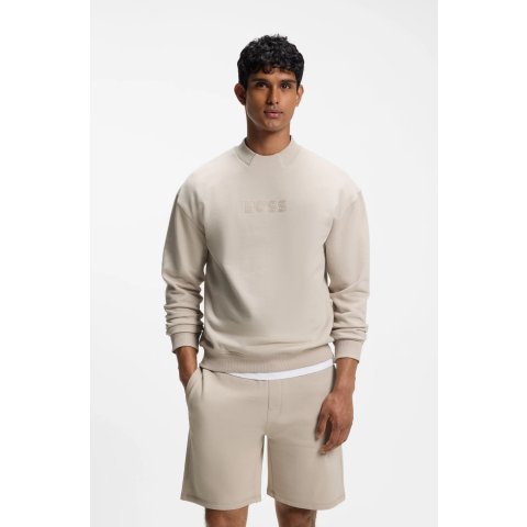 BOSS Cotton Terry Sweatshirt Light Grey