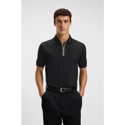 BOSS BOSS Black Mercerised Cotton Polo Shirt