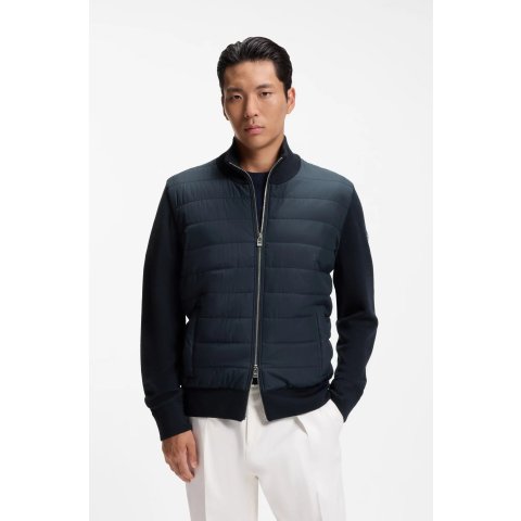 BOSS BOSS Virgin Wool Padded-Front Jacket Dark Blue