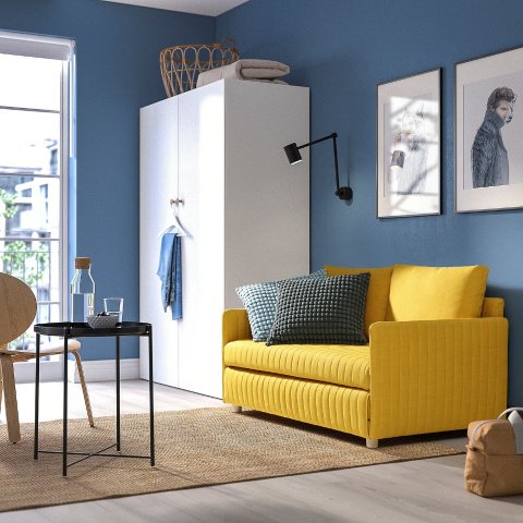 Ikea FRIDHULT Sleeper Sofa Skiftebo Yellow