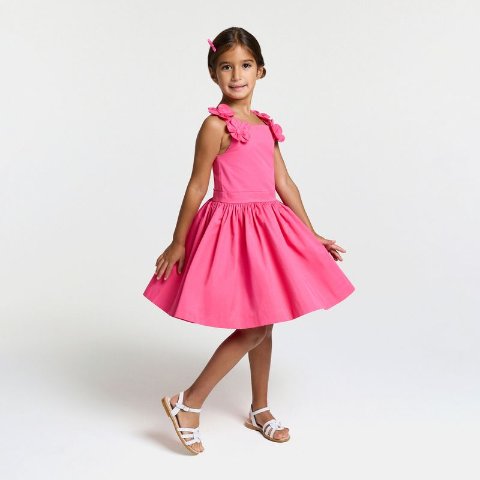 Jacadi Paris Girl Ceremony Dress Satin Light Fuchsia