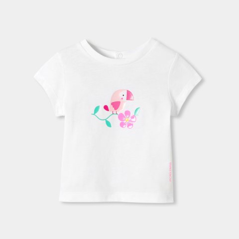 Jacadi Paris Baby Girl Cotton T-Shirt Short Sleeve Print