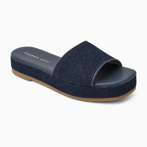 Jack Rogers Bay Flatform Shoes Indigo Denim