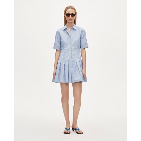 Ophelia Mini Shirt Dress Striped Cotton Poplin