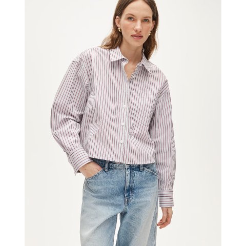 J.Crew Etienne Cropped Striped Cotton Shirt