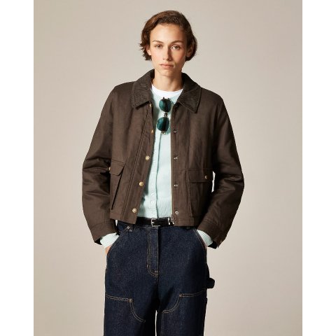 J.Crew Cropped Barn Jacket Ripstop Cotton Women