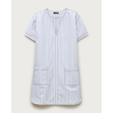 J.Crew Striped Cotton Poplin Patch-Pocket Pullover Dress for Women