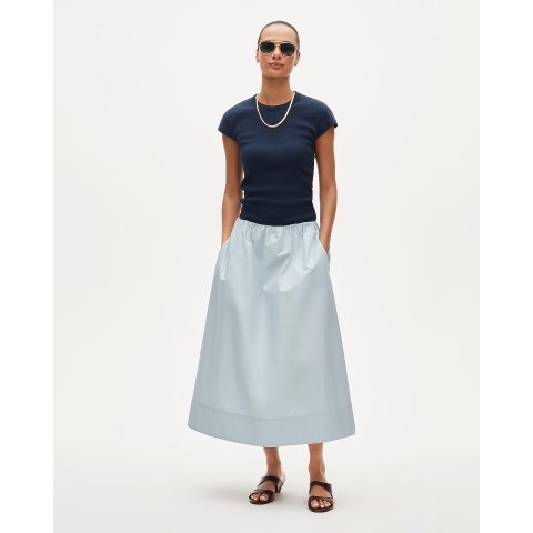 J.Crew Pull-on Midi Skirt in Cotton Poplin for Women