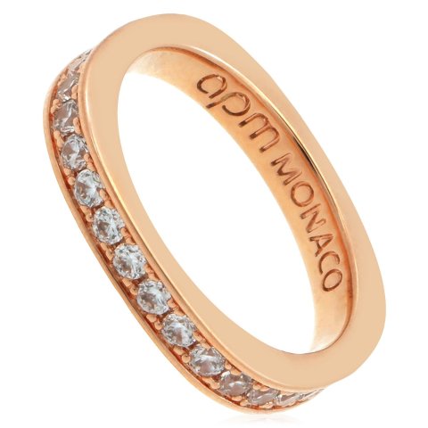 APM APM Monaco Dainty Pave Rose-Gold Alloy Ring