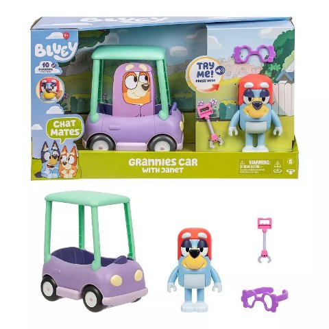 licensed character Bluey Grannies Car with Janet Figure