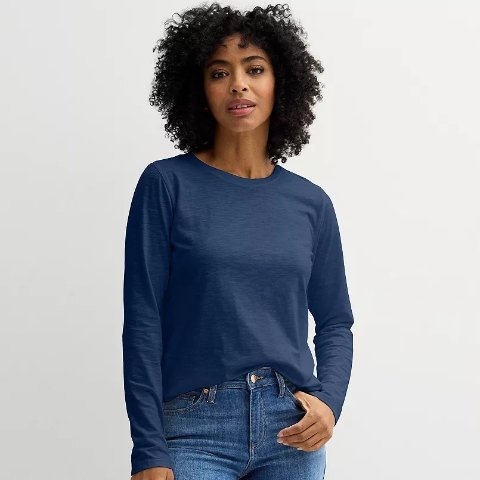 Sonoma Goods For Life Women's Long Sleeve Crewneck Tee