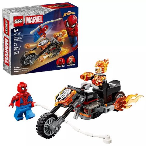 Lego Marvel Spider-Man vs. Ghost Rider Motorcycle 76335 Building Kit 72 Pieces