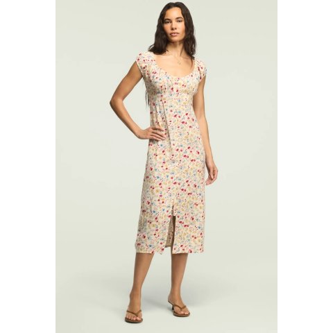 Lucky Brand Simone Empire Short Sleeve Midi Dress
