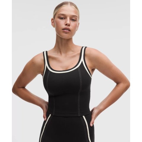 lululemon Glow Up Tank Top Medium Support C/D Cup Pipe Detail