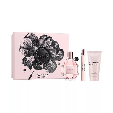 Viktor & Rolf Flowerbomb Eau De Parfum 3-Piece Gift Set with Body Lotion