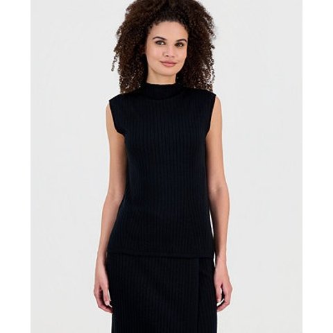 Anne Klein Women's Merino Wool Sleeveless Ribbed Knit Sweater