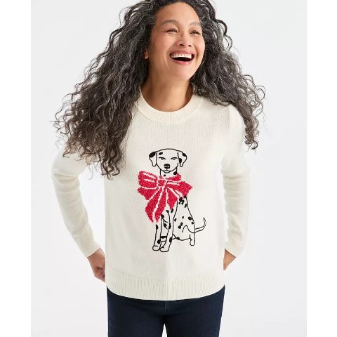 Style & Co Whimsy Printed Pull-On Sweater