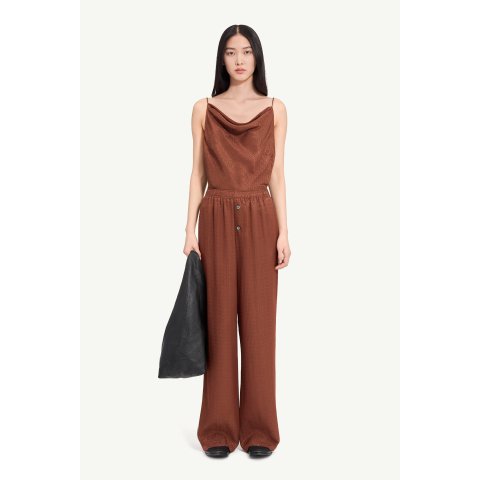 MM6 Maison Margiela Viscose Blend Jacquard Wide-Leg Trousers