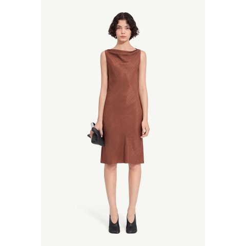 MM6 Maison Margiela Jacquard Sleeveless Midi Dress Viscose Blend