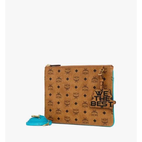 MCM Medium We The Best Visetos Cognac Crossbody Pouch