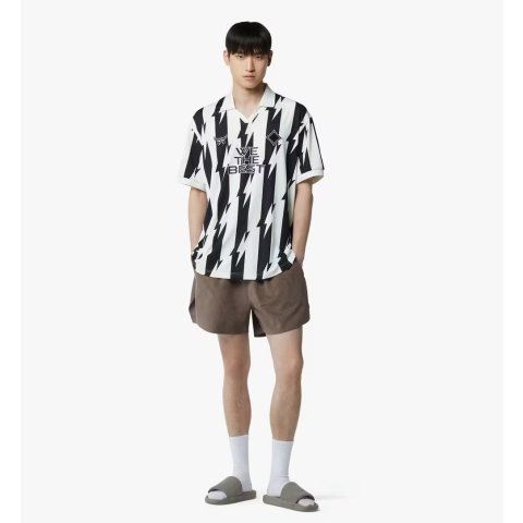 MCM We The Best Striped Knit Shirt Black Large