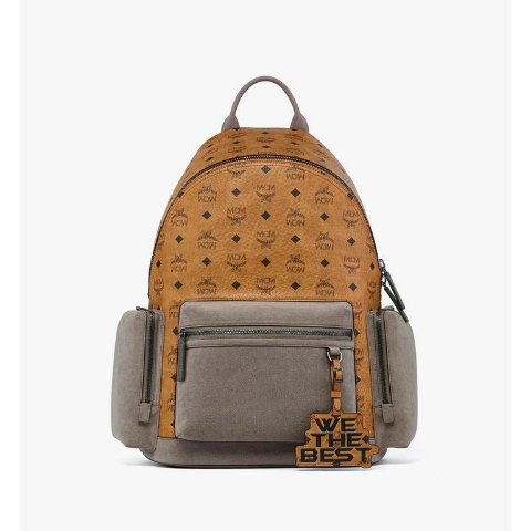 MCM Stark Medium Visetos Backpack Cognac
