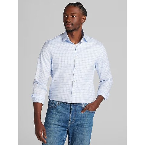 Joseph Abboud Modern Fit Plaid Shirt Light Blue