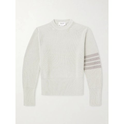 Thom Browne THOM BROWNE Slim-Fit Striped Cotton Sweater for Men