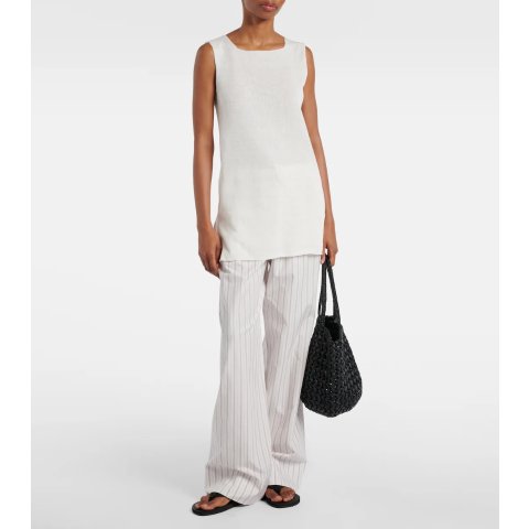 The Row Jaylen Linen Cotton-Blend Top