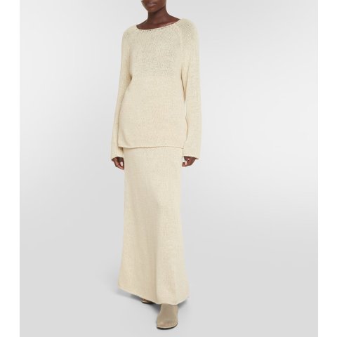 The Row Fumaia Knitted Silk Maxi Skirt